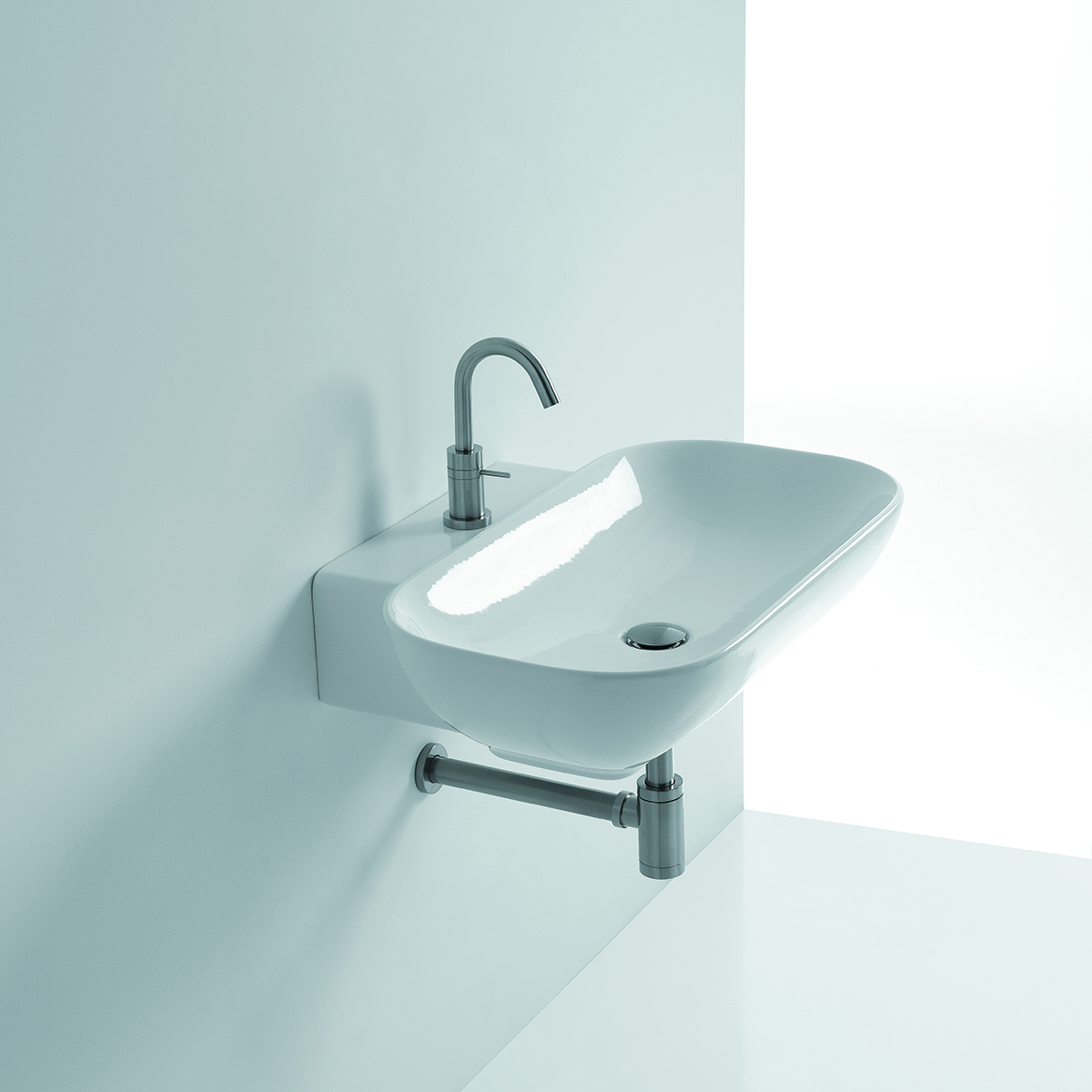 Ciotola 50W, 19.6 x 18.7 x 6.2, Wall Mounted or Vessel Bathroom Sink in Ceramic White