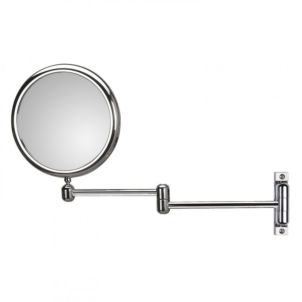 Doppiolo 40-2 by WS Bath Collections 9.1 Dia. x 14.6 Extension Magnifying Mirror, in Chromed Plated Brass Structure and Frame in Chromed Plated Abs