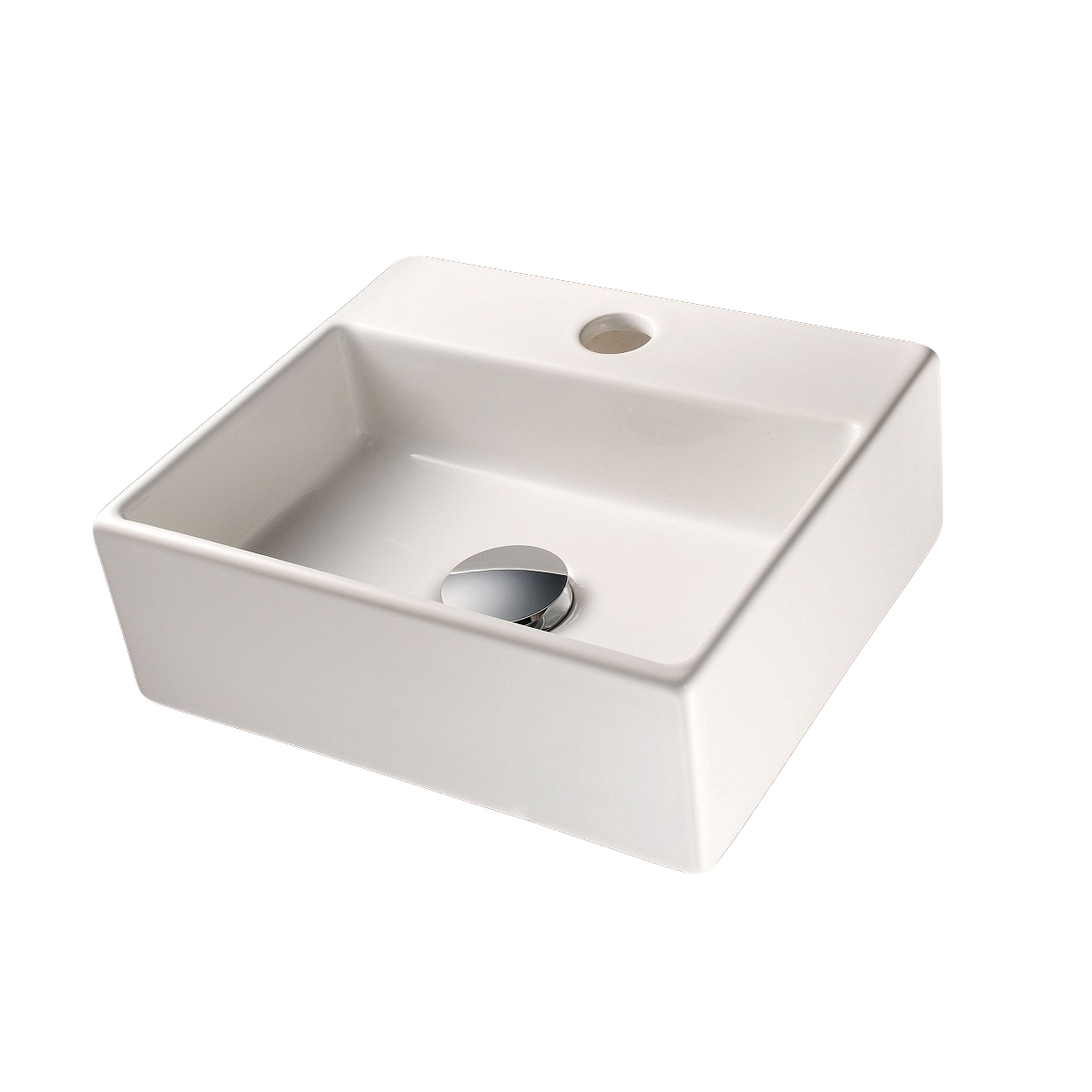 Quarelo By WS Bath Collections, 12.8 x 11.2, Bathroom Sink in Ceramic White, Can be Wall Mounted or Used as a Vessel (Countertop) Bathroom Sink